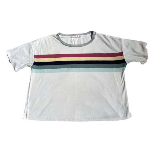 !!3 for $10!! Pink Republic Rainbow Striped T-Shirt - Picture 1 of 4